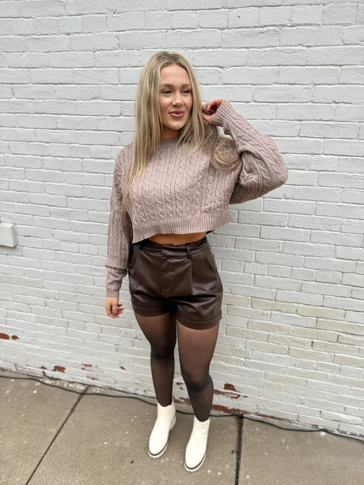 Chocolate Faux Leather Shorts