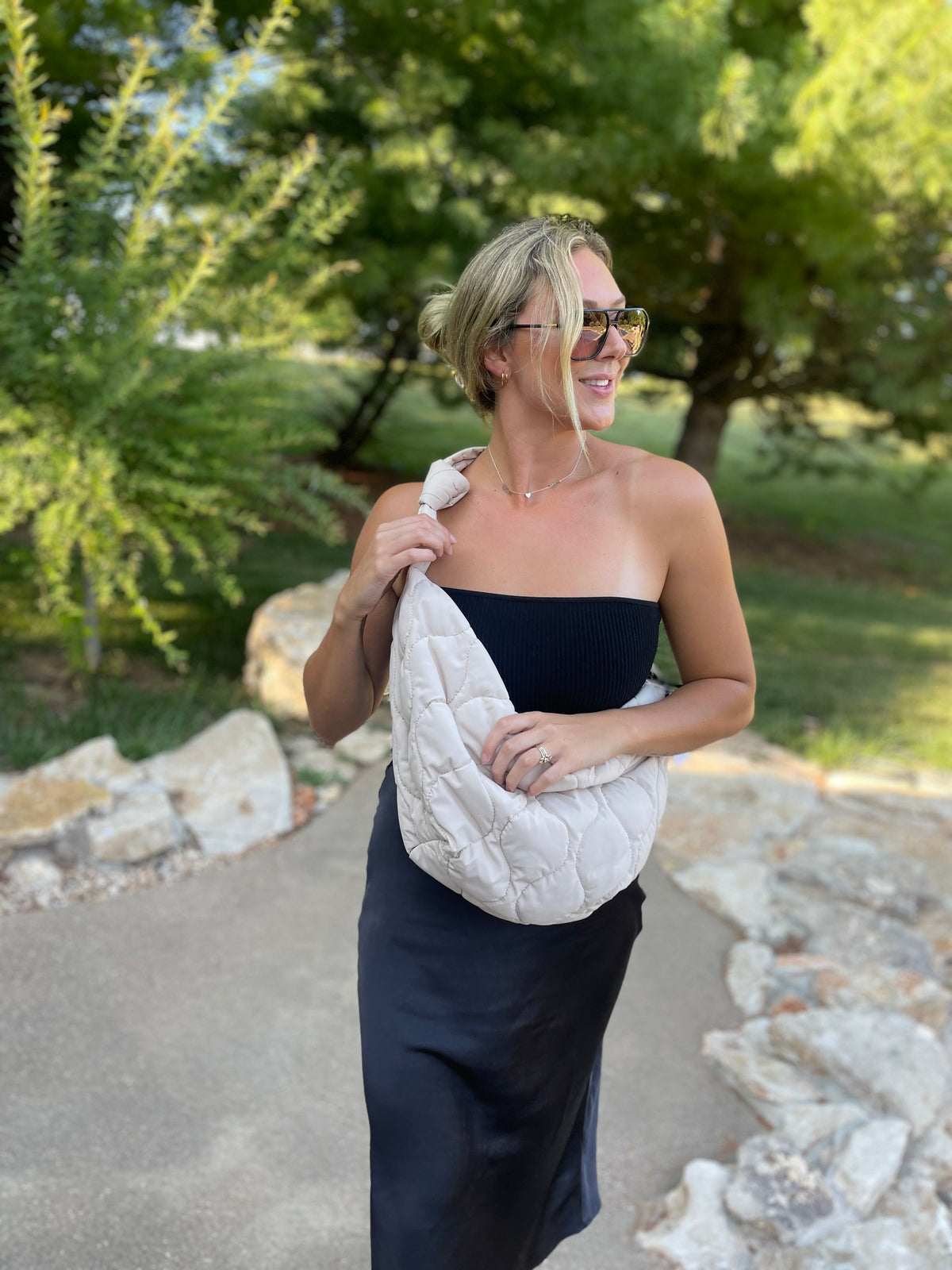 Cream Puffer Sling Bag
