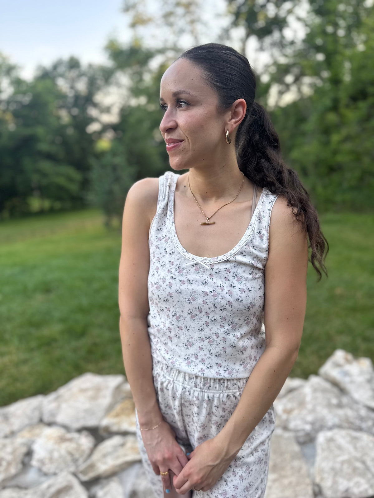 Floral Printed Lounge Tank Top