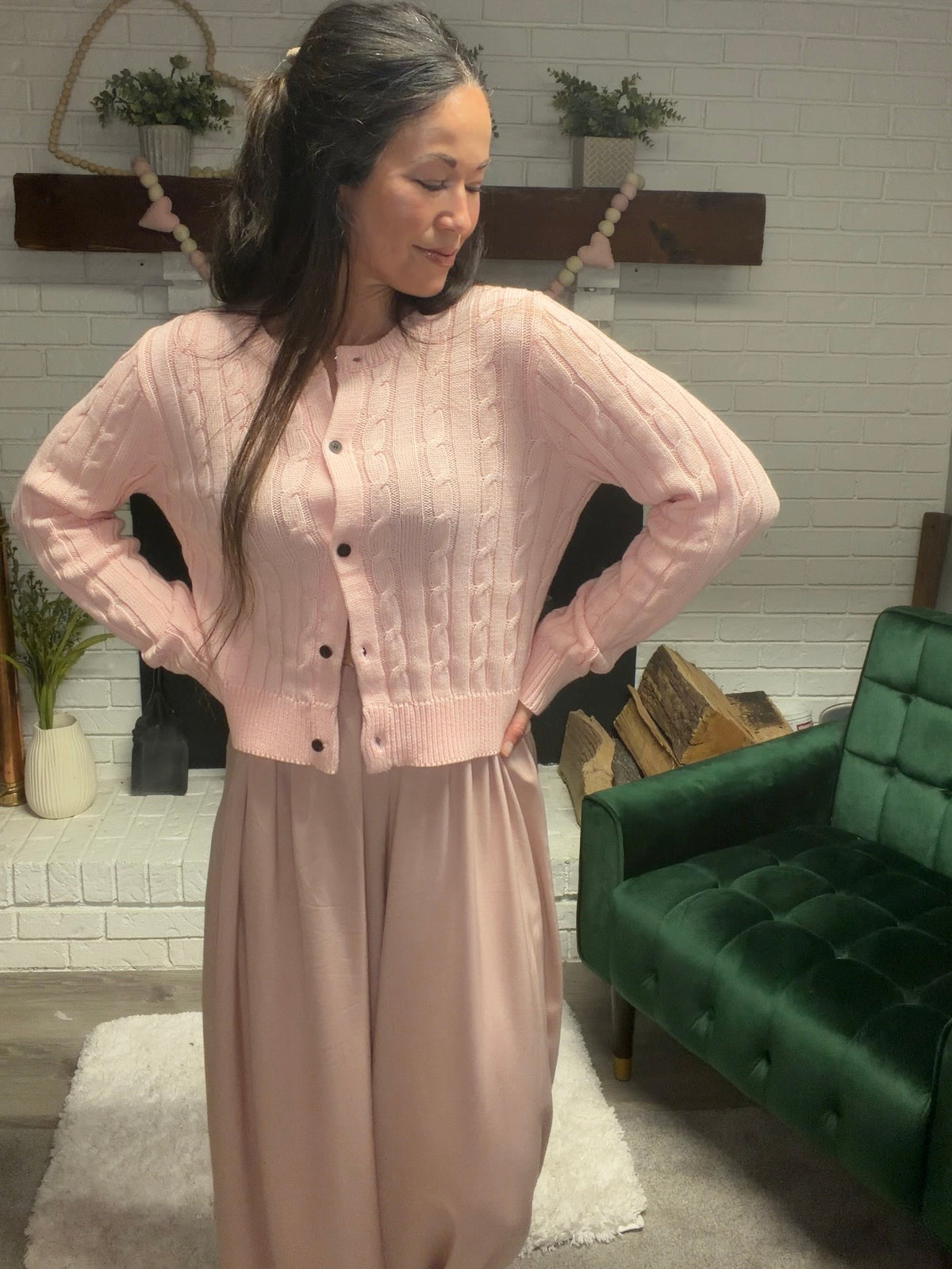 English Rose Cable Knit Cardigan