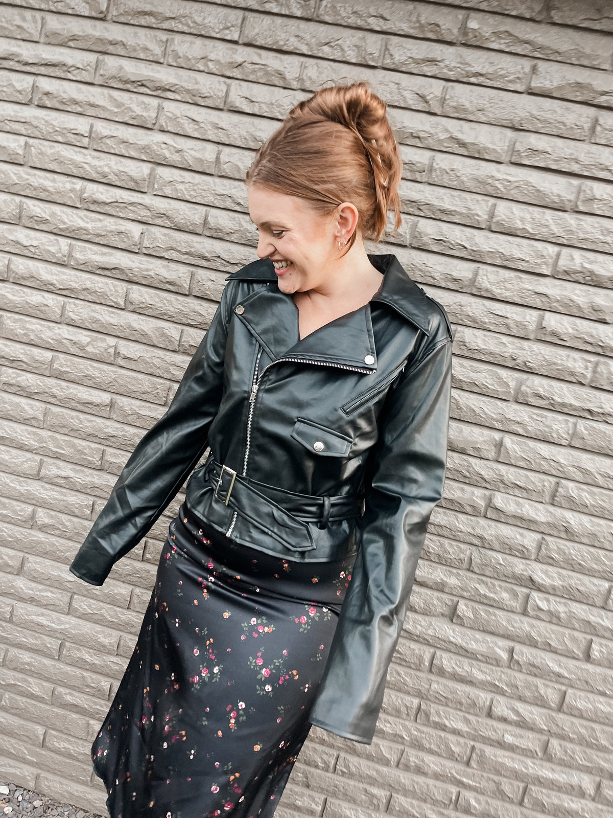 Black Vegan Leather Biker Jacket