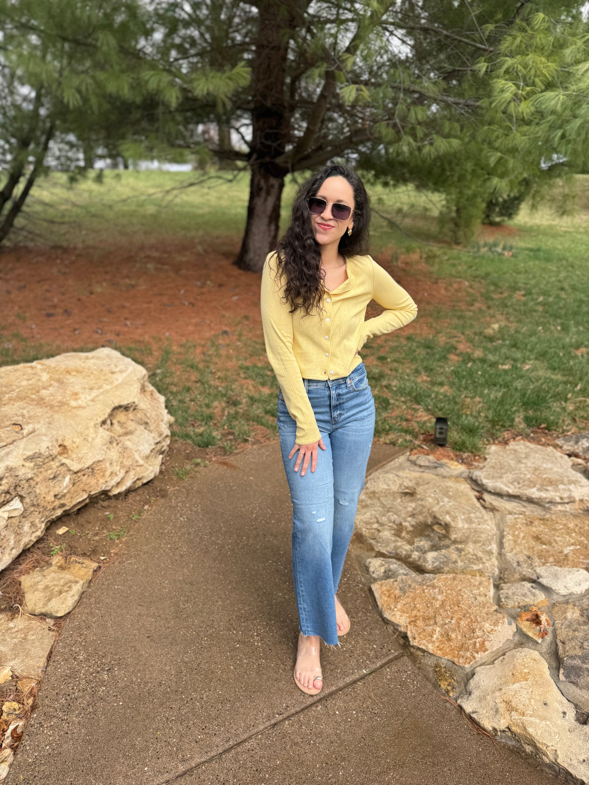 Butter Yellow Pointelle Cardigan