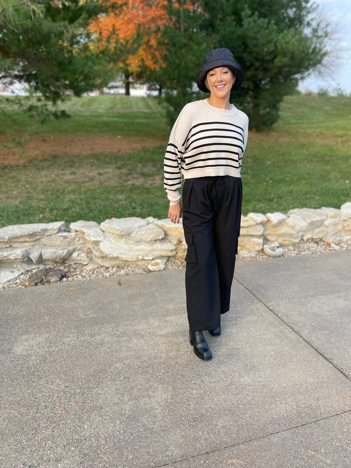 Black Wide Leg Cargo Pants
