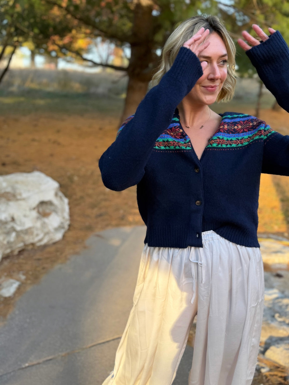 Navy Argyle Cardigan