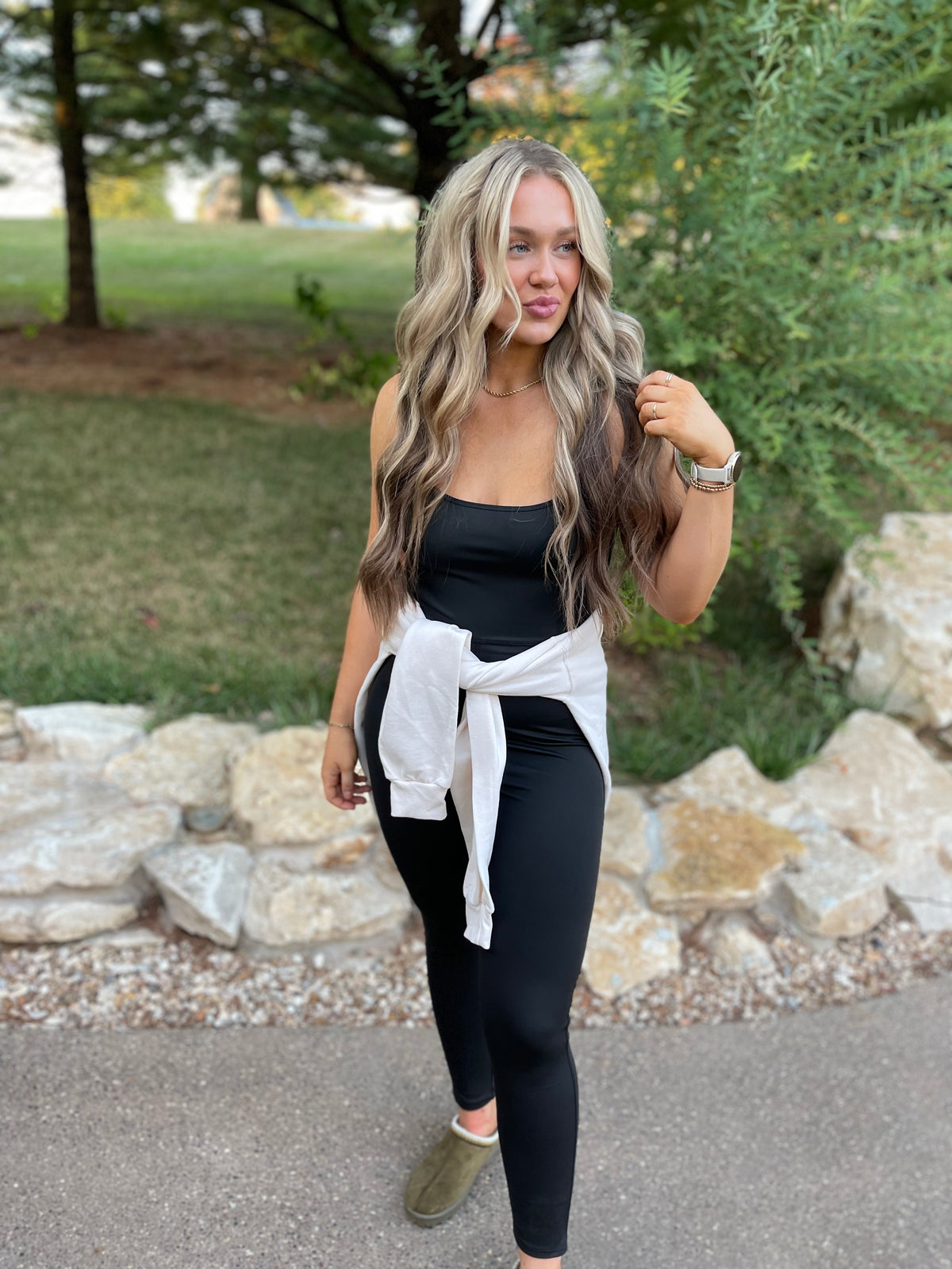 Black Sleeveless Spandex Onesie