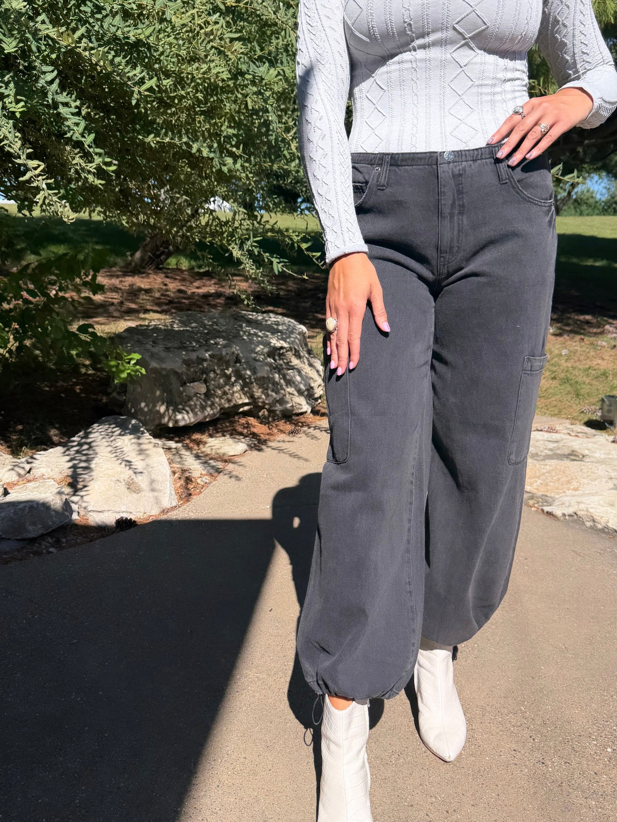Mirage Mid-Rise Cargo Harem Pant - Eclipse