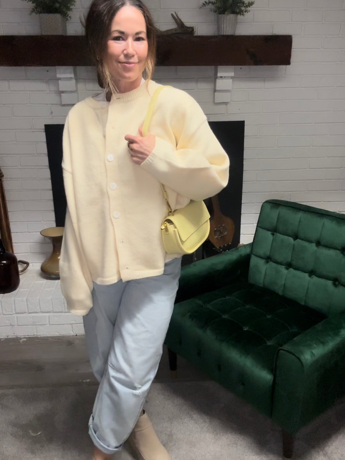 Butter Yellow Oversized Cardigan