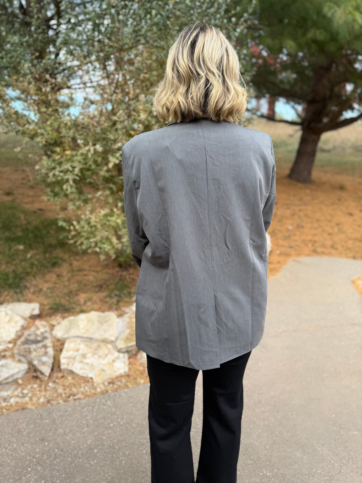 Charcoal Grey Oversized Blazer