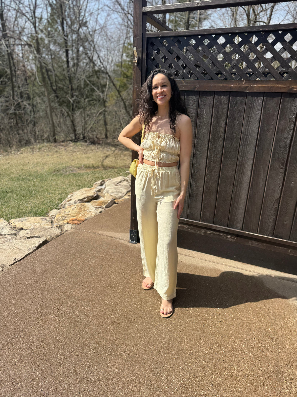 Butter Yellow Cropped Cami Top