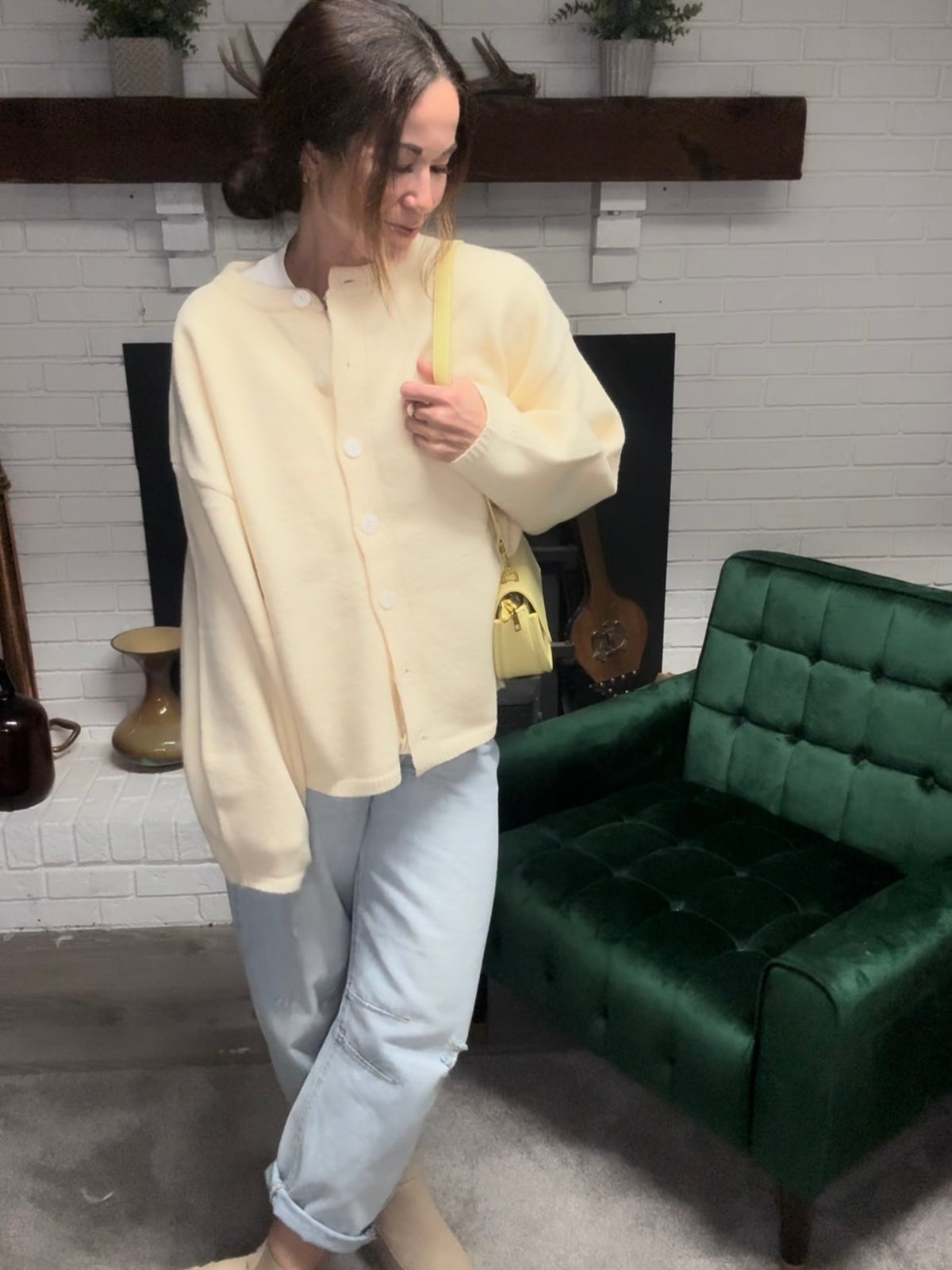 Butter Yellow Oversized Cardigan