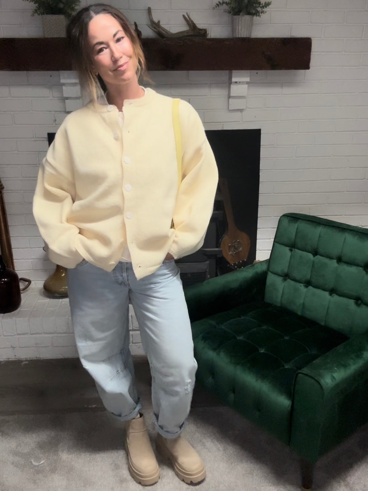 Butter Yellow Oversized Cardigan