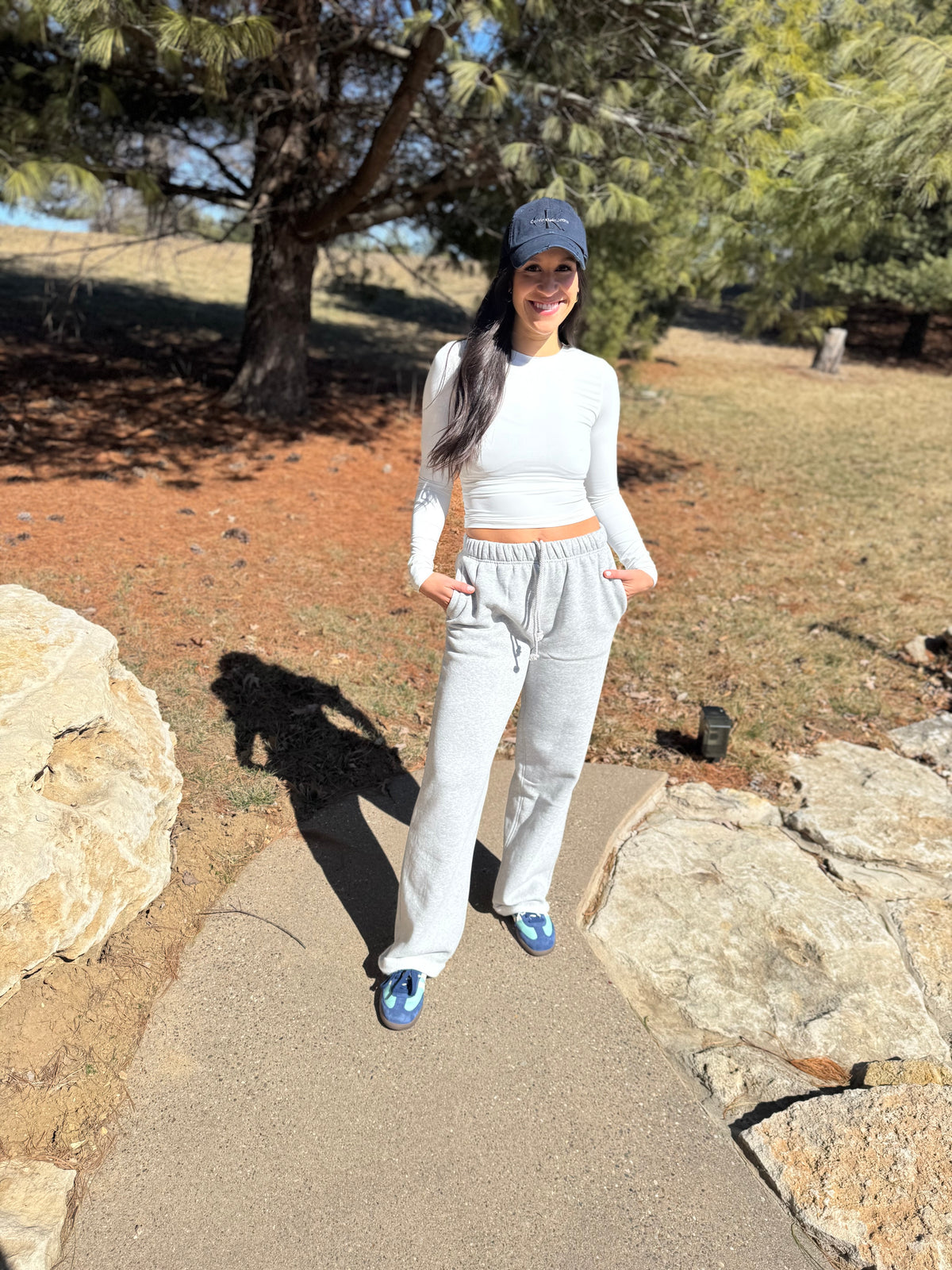 Heather Grey Wide Leg Fleece Sweatpants
