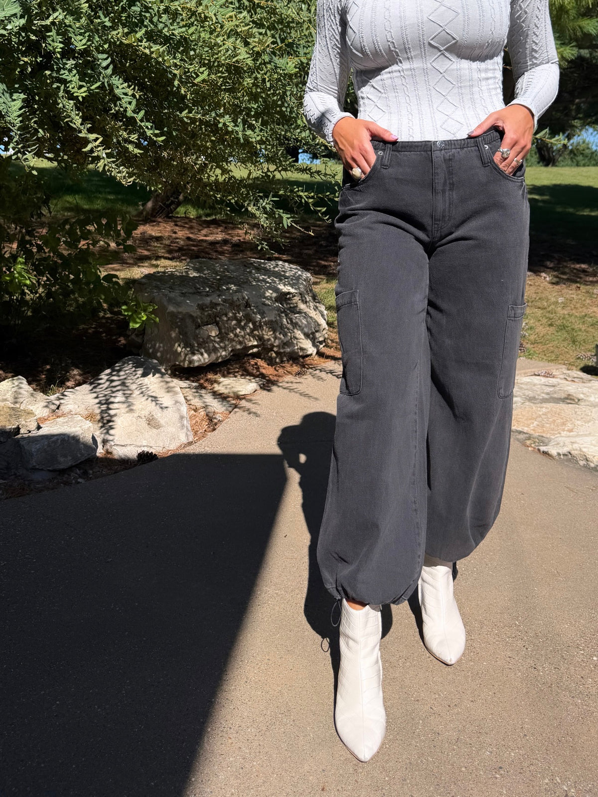 Mirage Mid-Rise Cargo Harem Pant - Eclipse