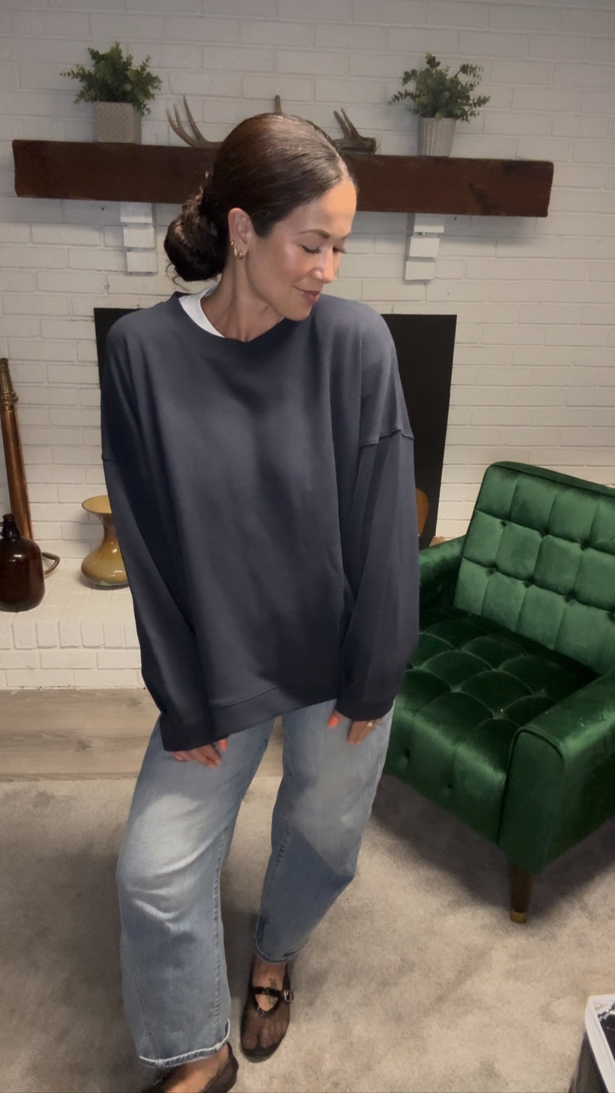 Navy Loose Fit Pullover