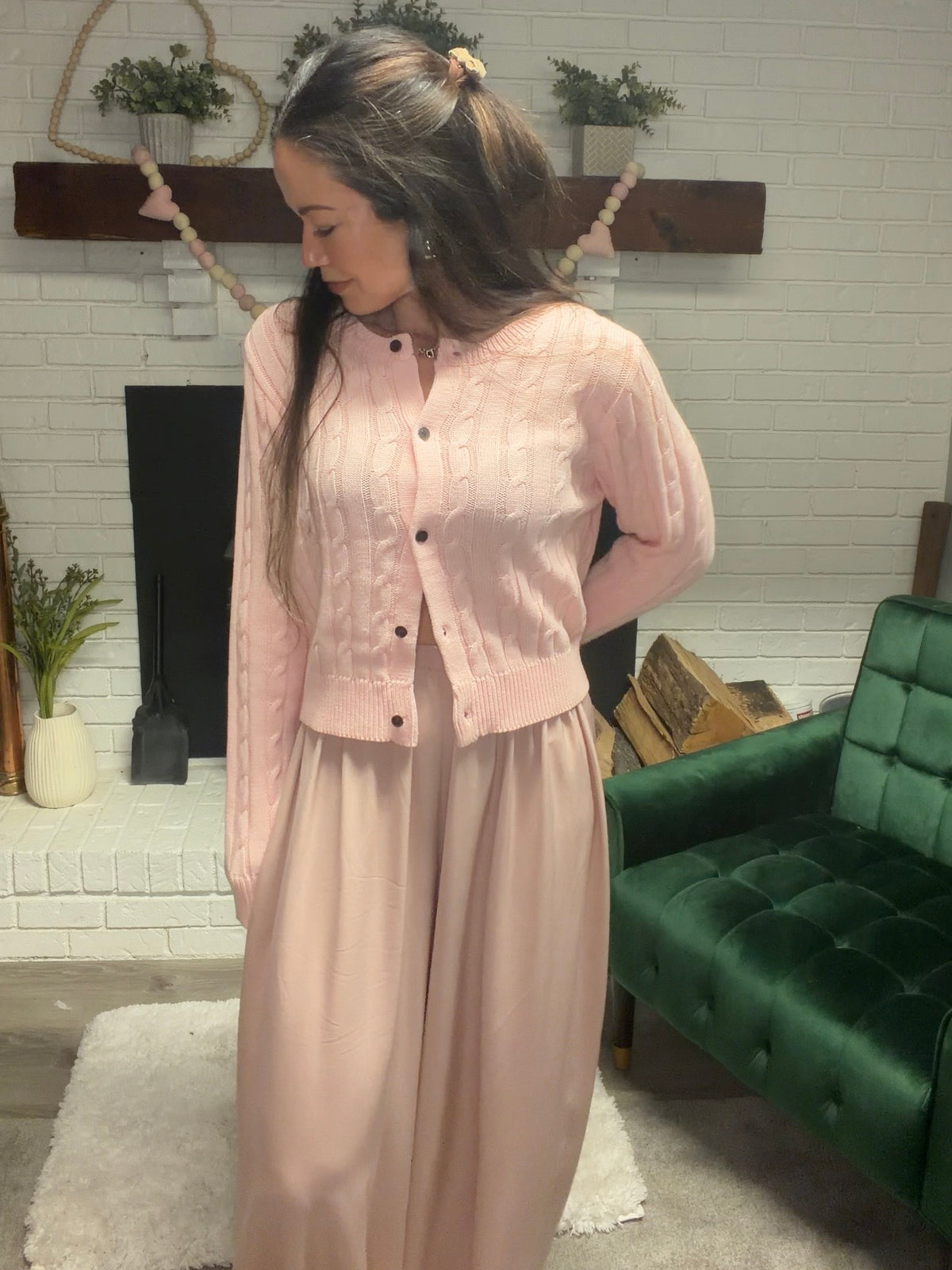 English Rose Cable Knit Cardigan