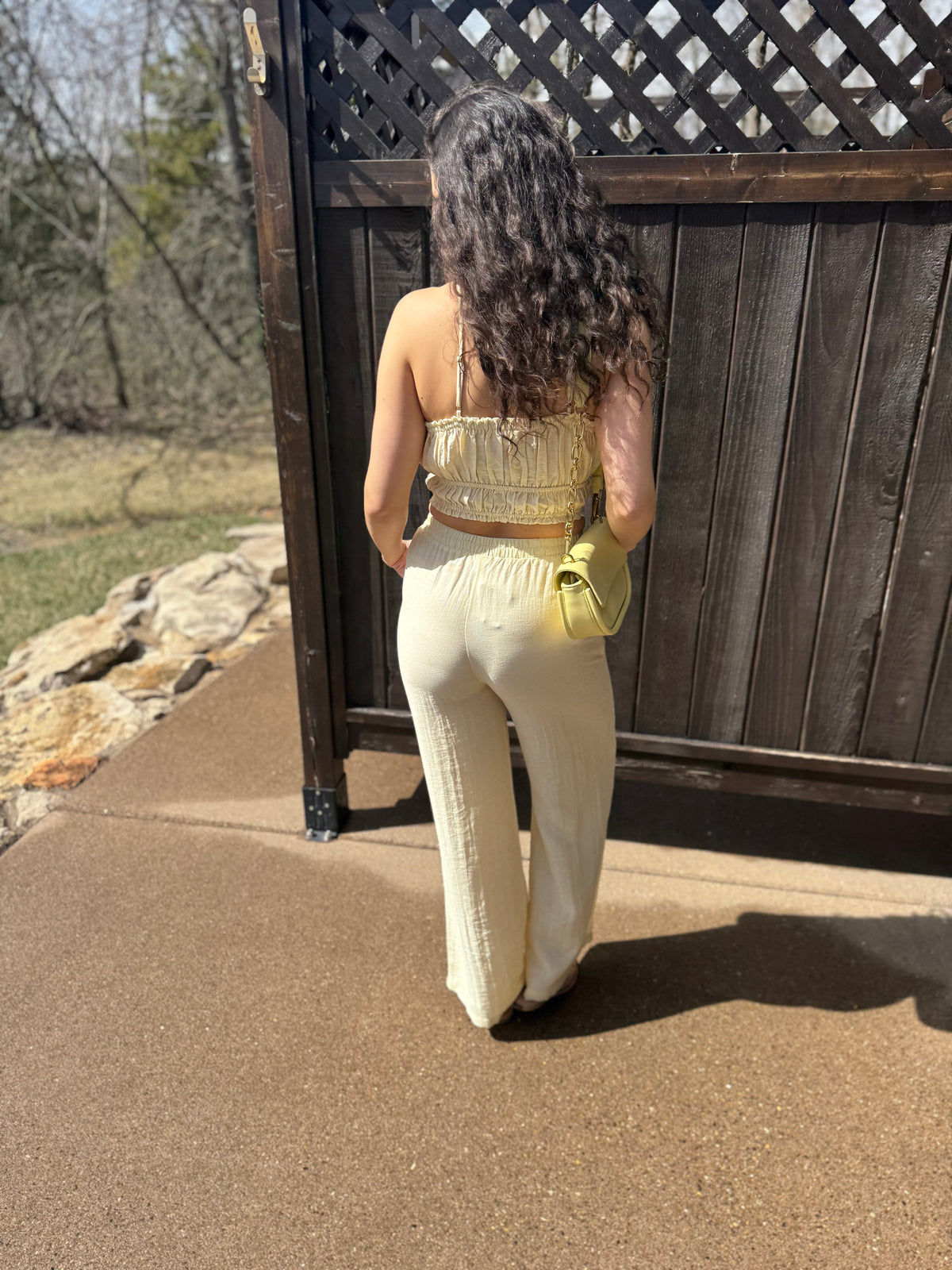 Butter Yellow Cropped Cami Top