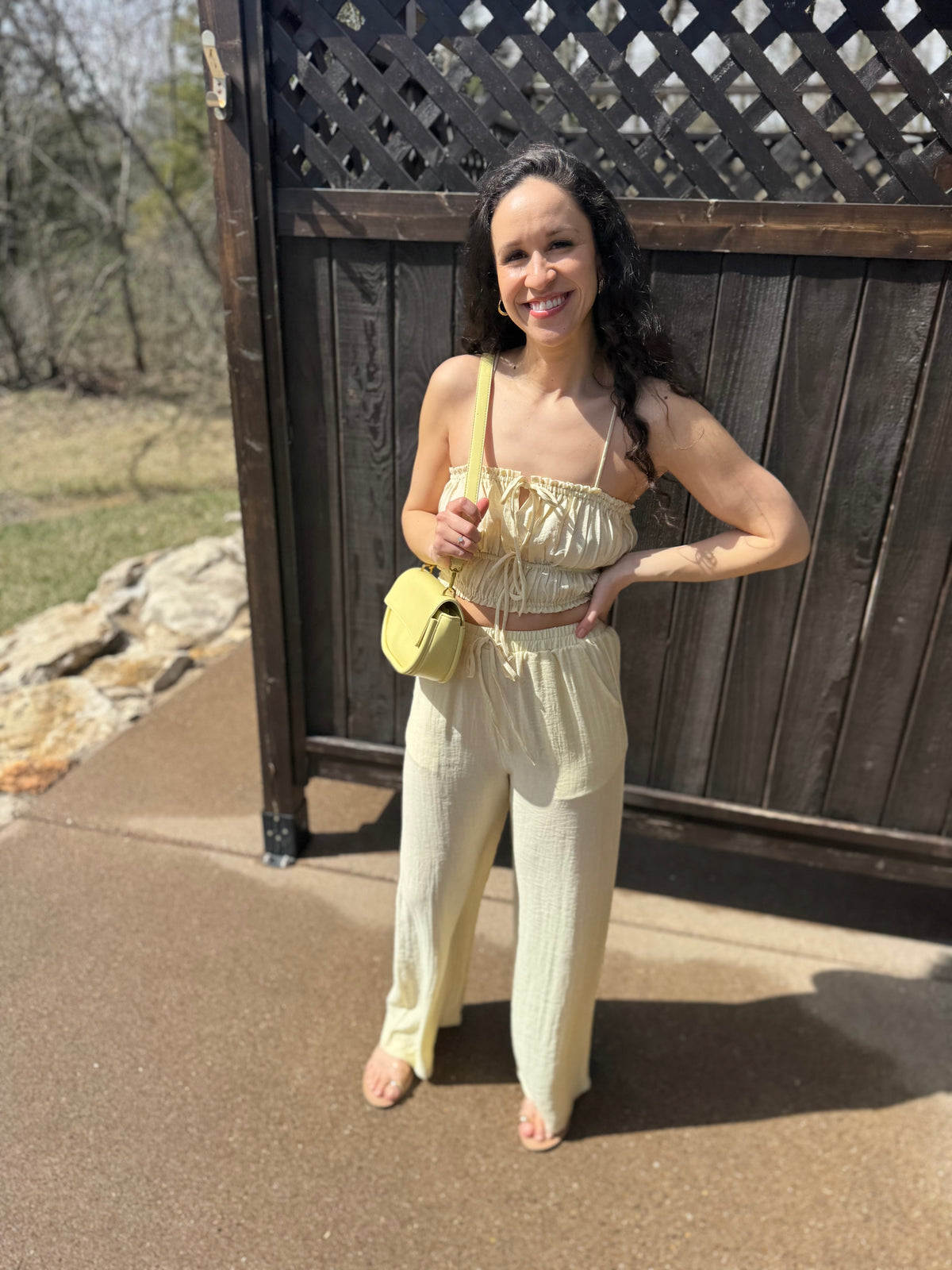 Butter Yellow Cropped Cami Top