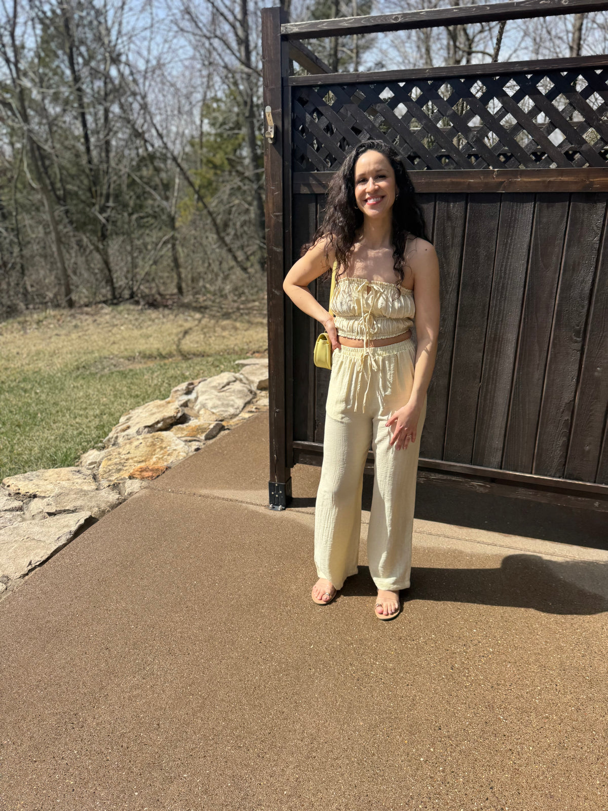 Butter Yellow Cropped Cami Top
