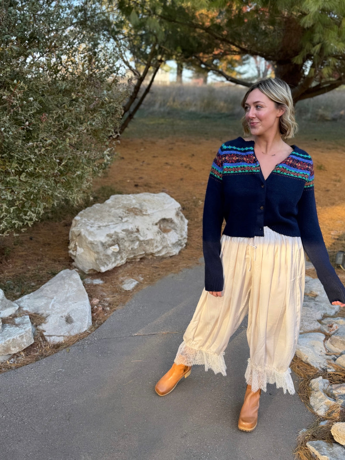 Navy Argyle Cardigan