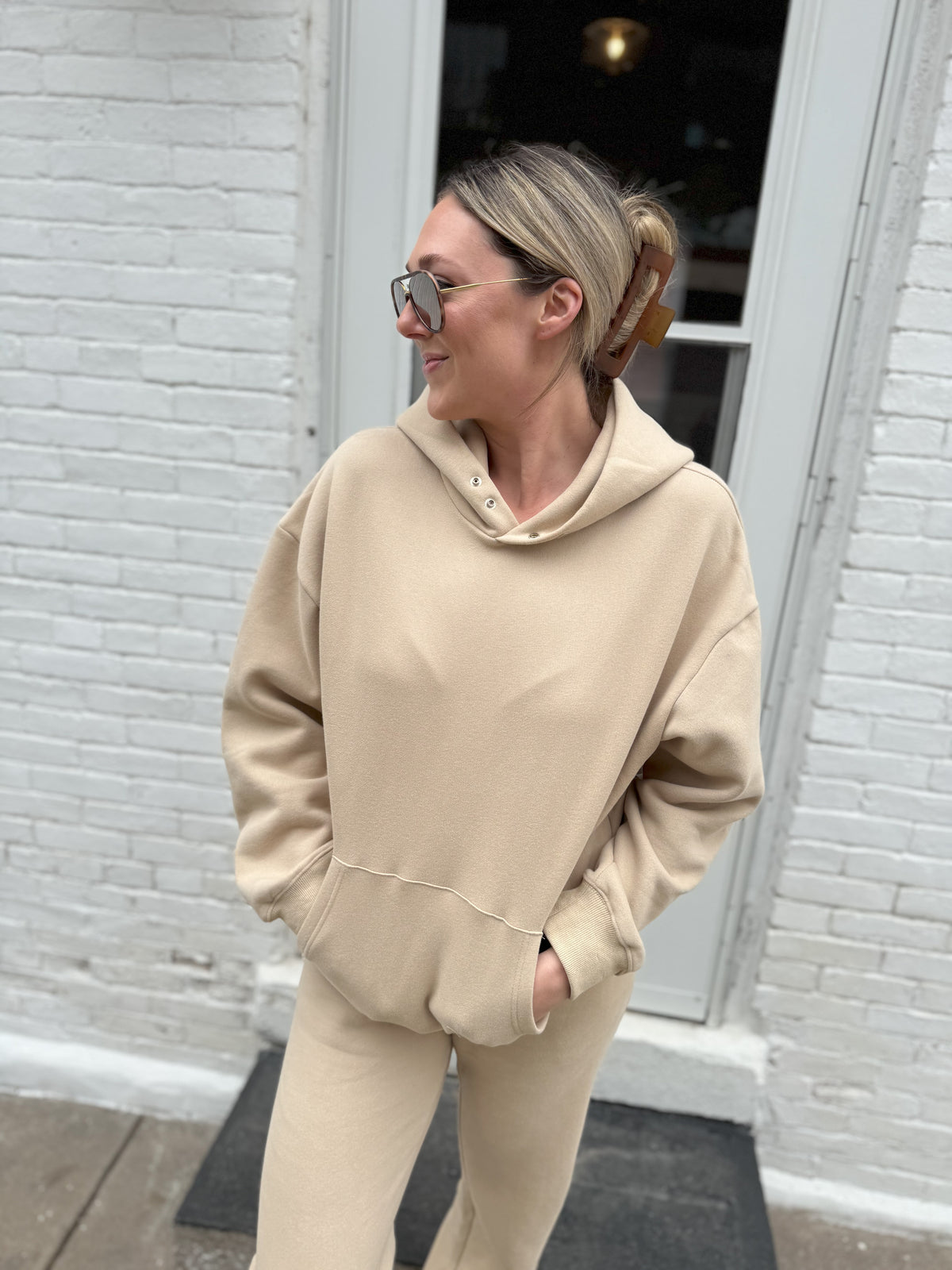 Taupe Soft & Cozy Fleece Joggers