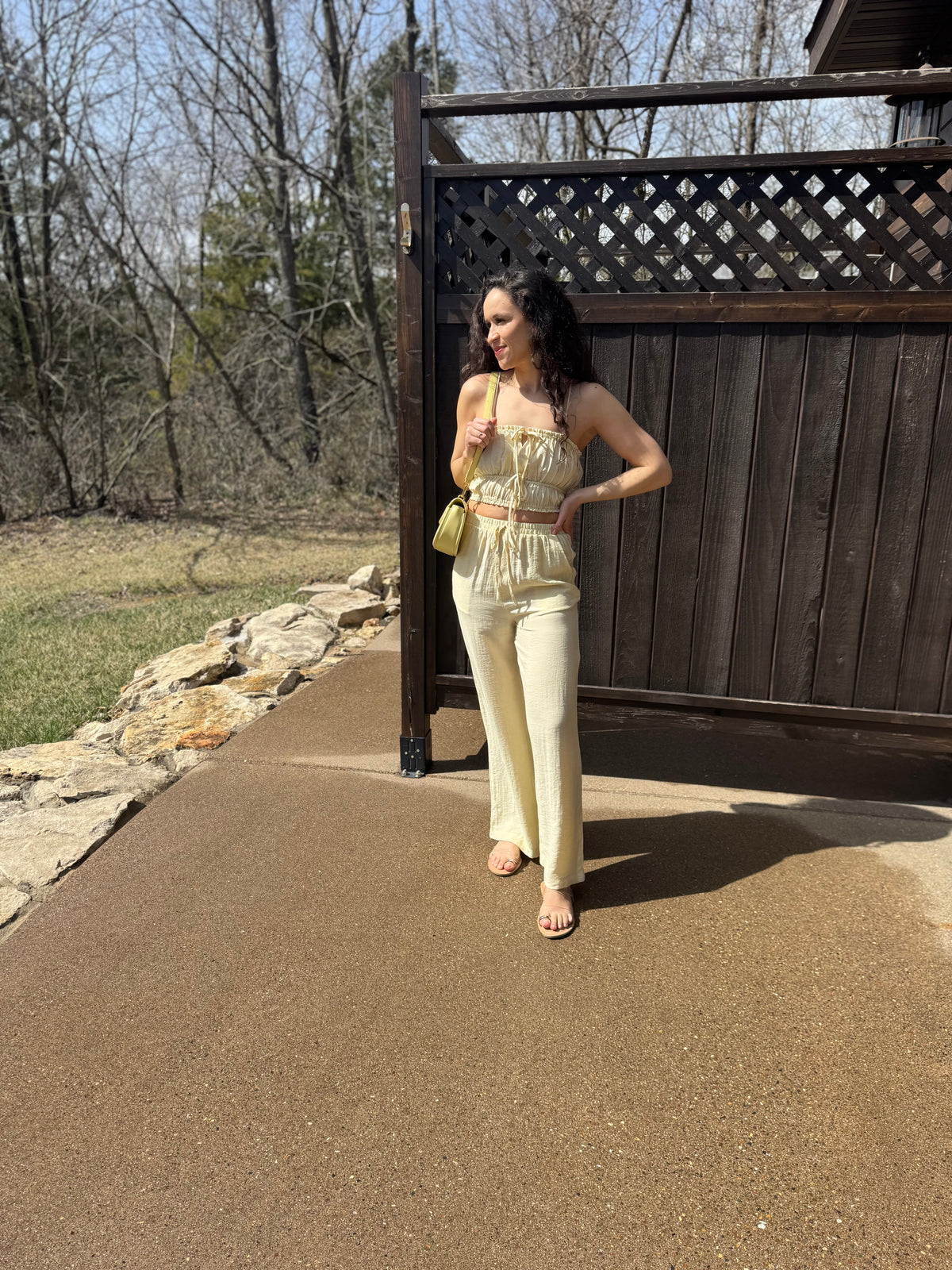 Butter Yellow Cropped Cami Top