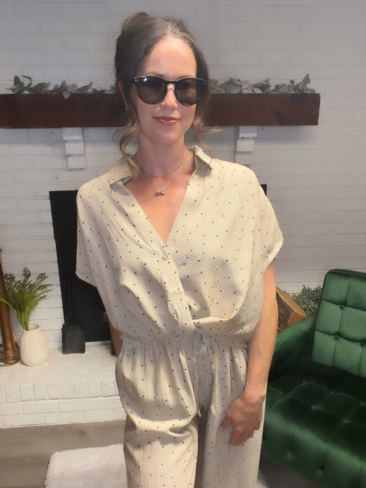 Biscotti Black Dot Wide Leg Pants