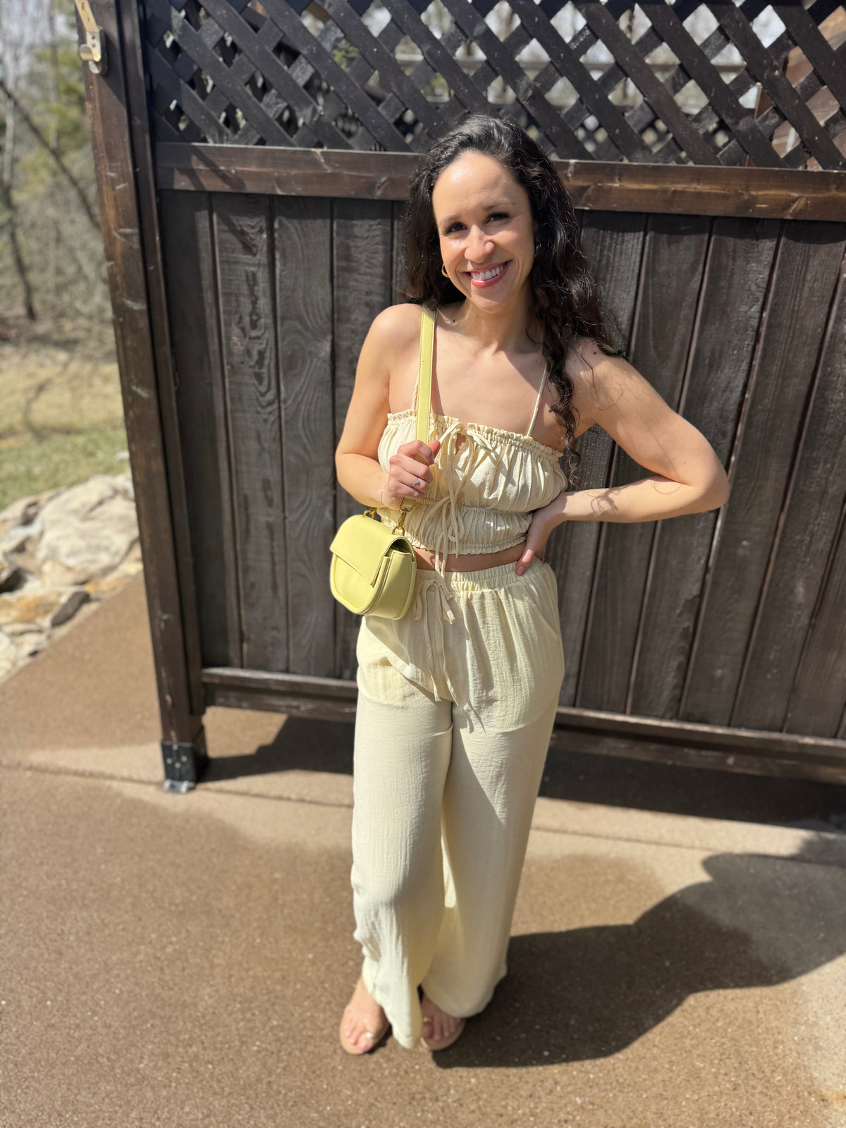 Butter Yellow Cropped Cami Top