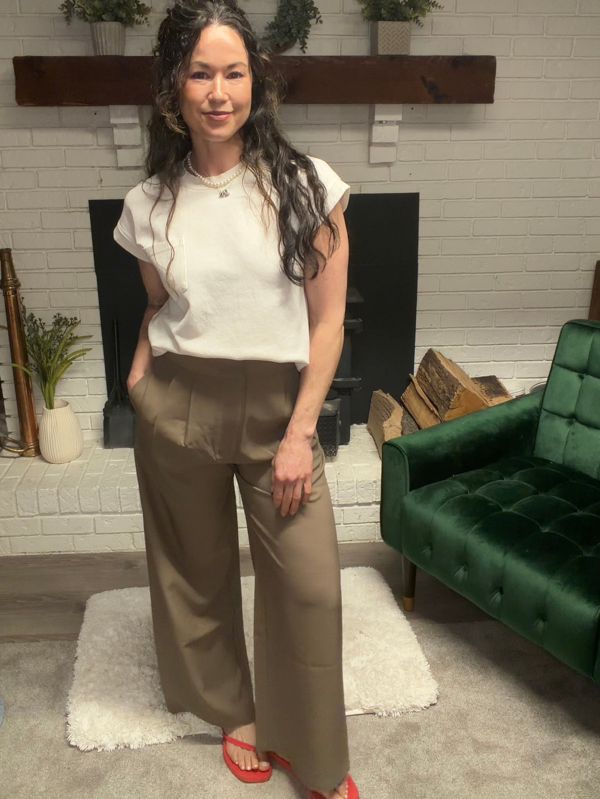 Light Brown Wide Leg Trouser
