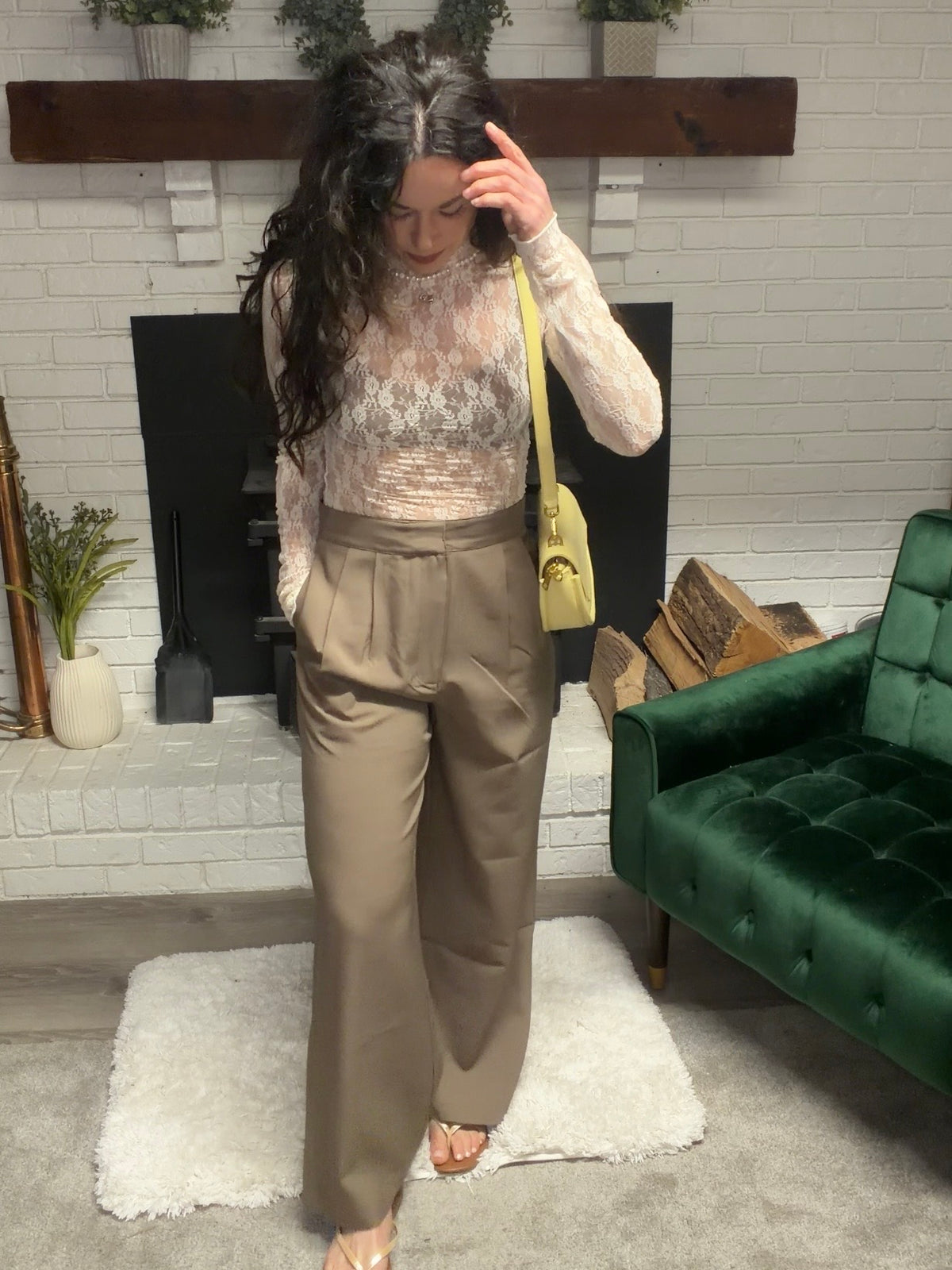 Light Brown Wide Leg Trouser