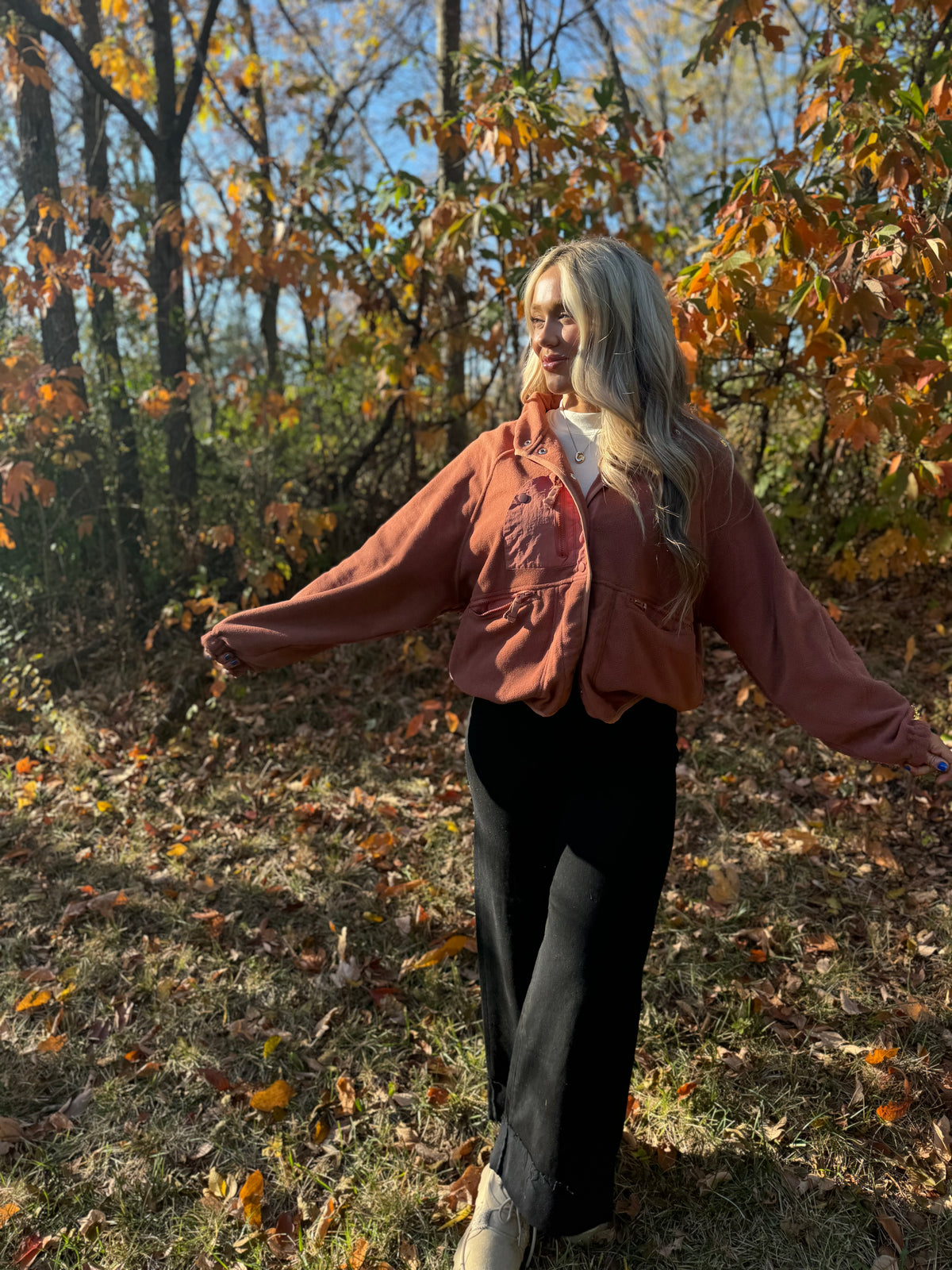 Brick Loose Fit Fleece Jacket