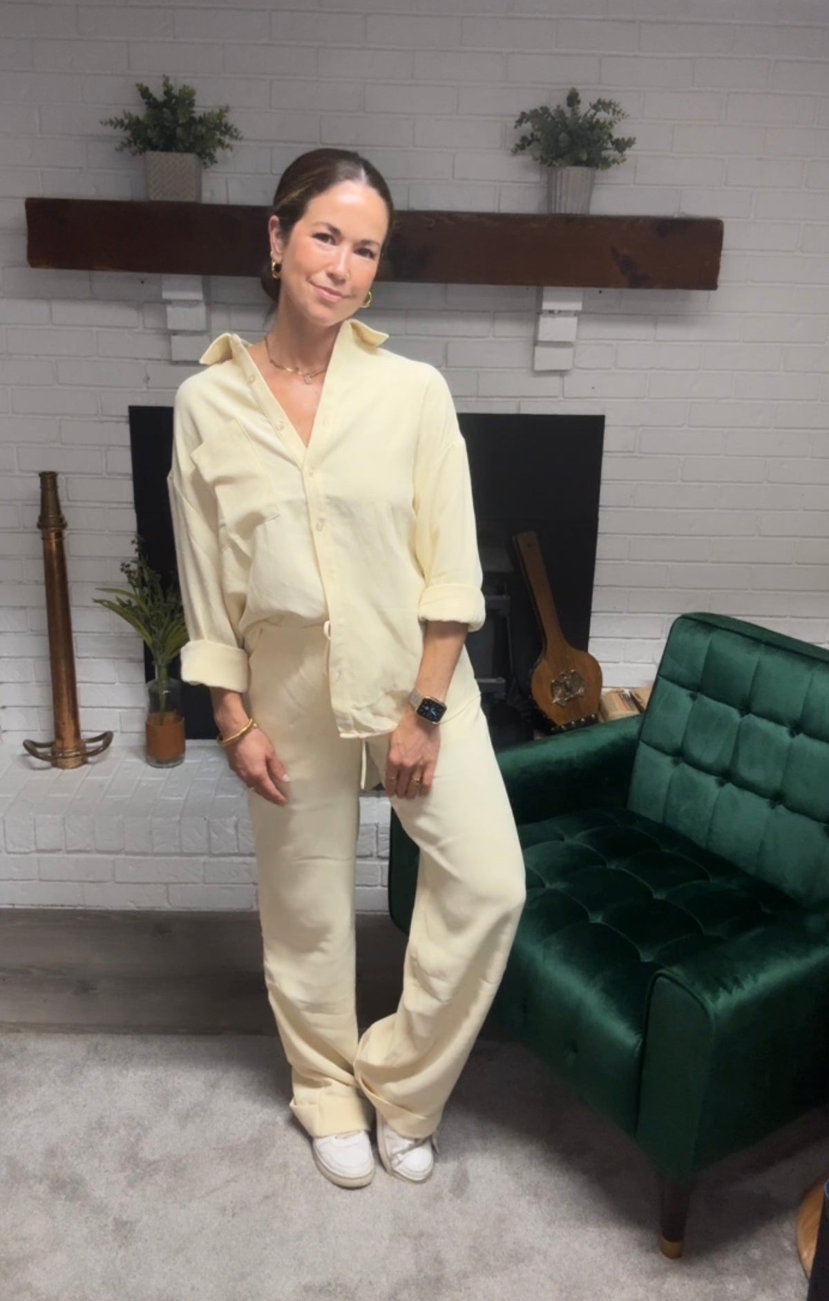 Butter Yellow Rolled Hem Pants