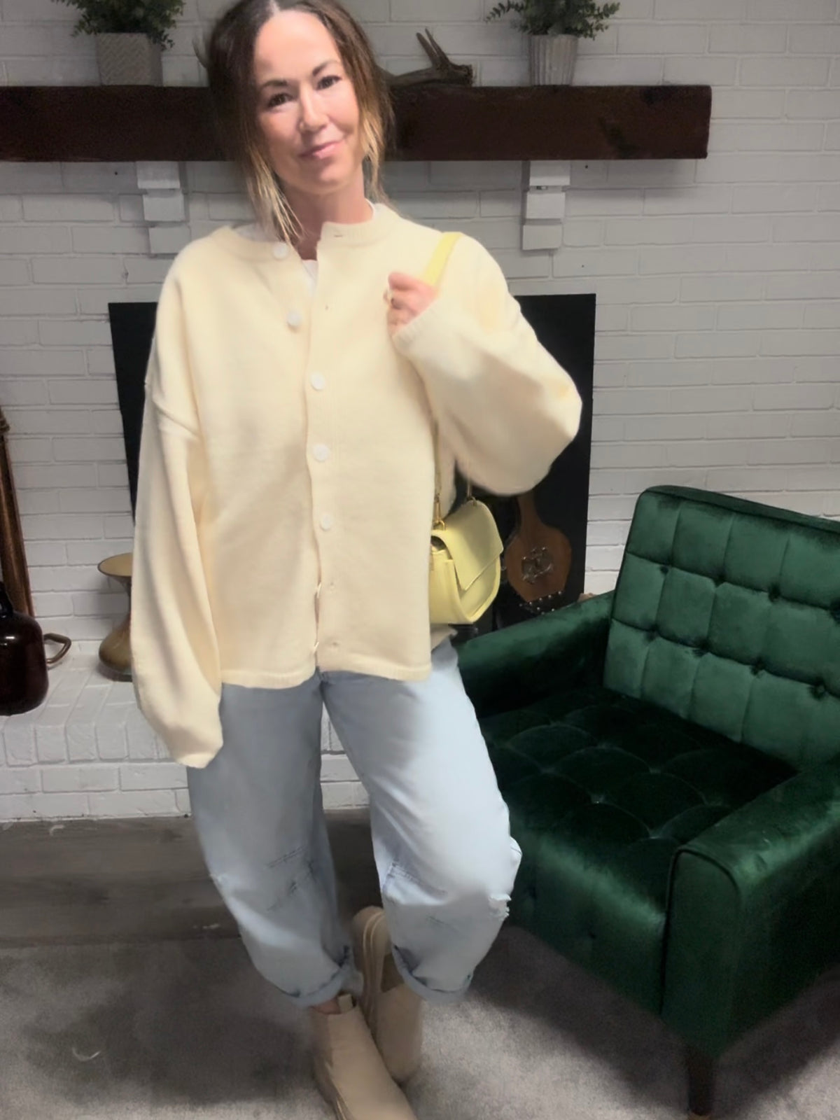 Butter Yellow Oversized Cardigan