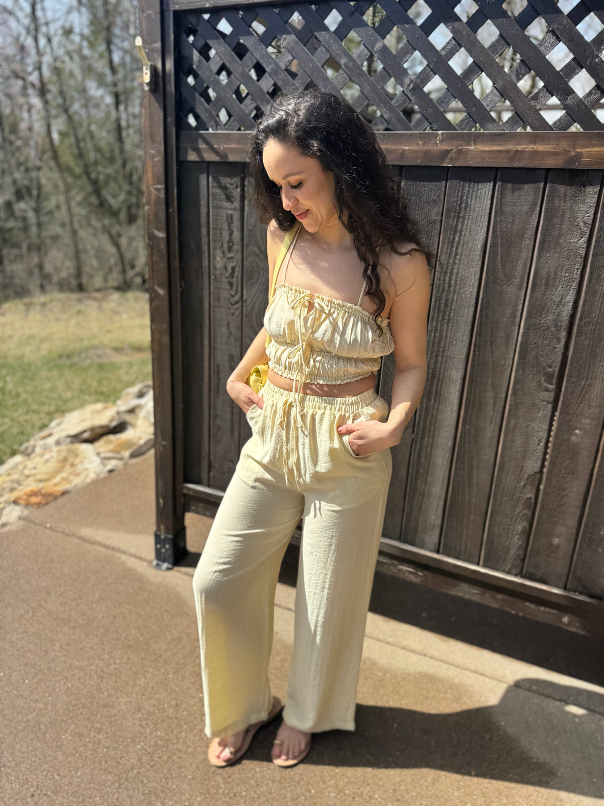 Butter Yellow Cropped Cami Top