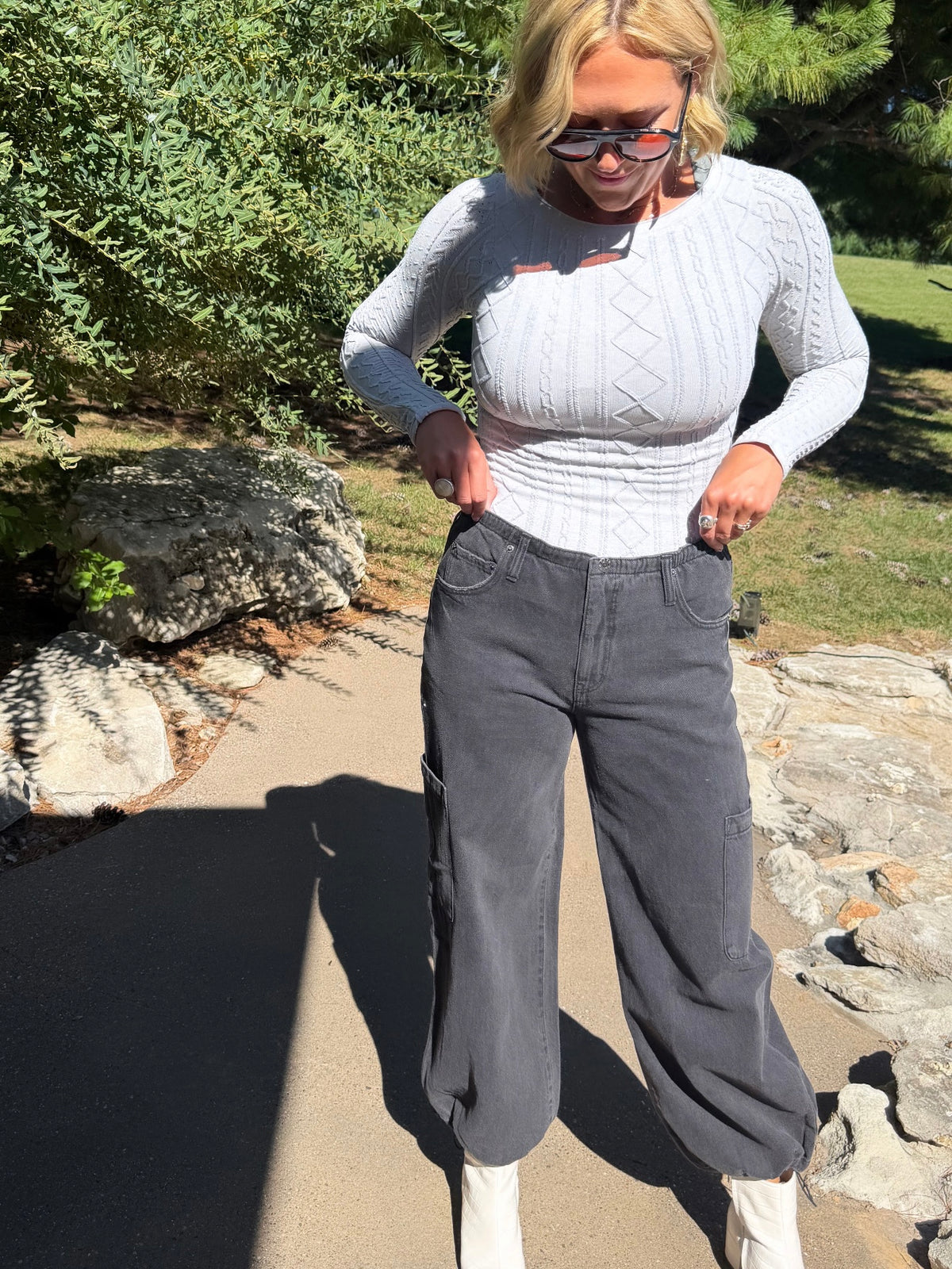 Mirage Mid-Rise Cargo Harem Pant - Eclipse