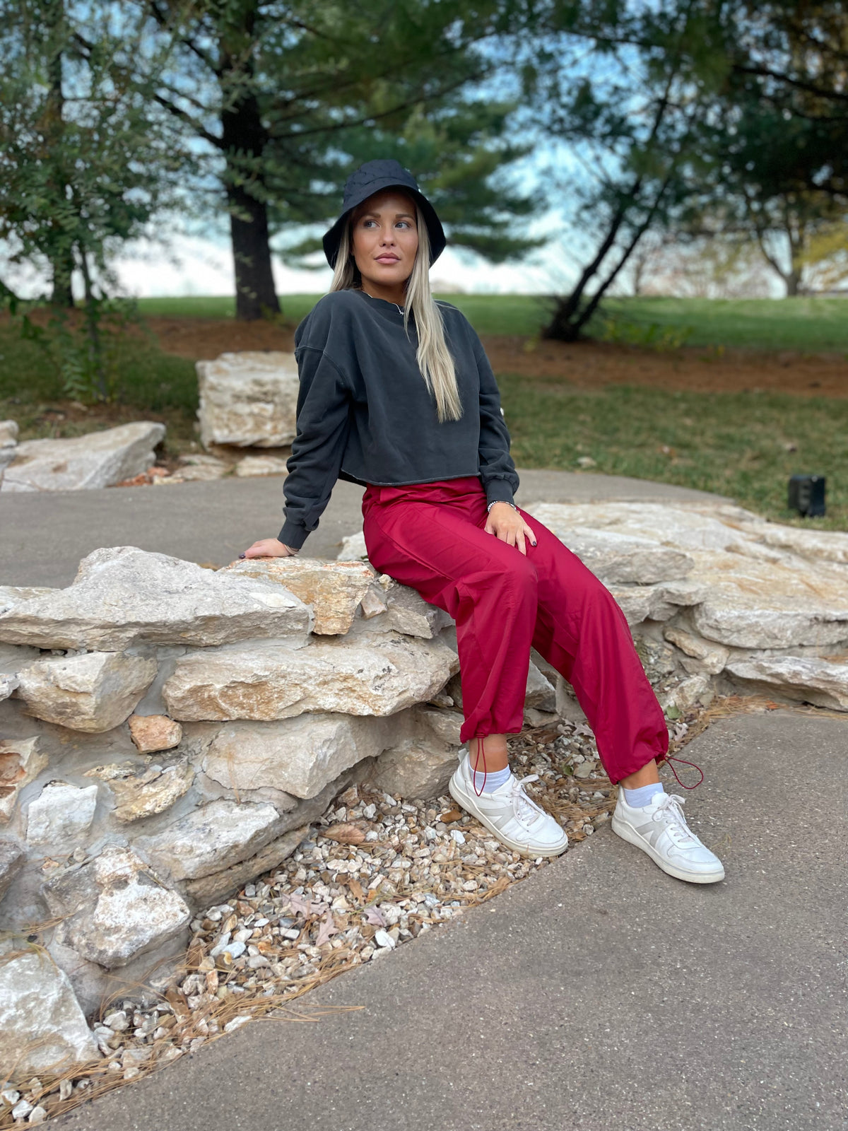Charcoal Cropped Sweatshirt