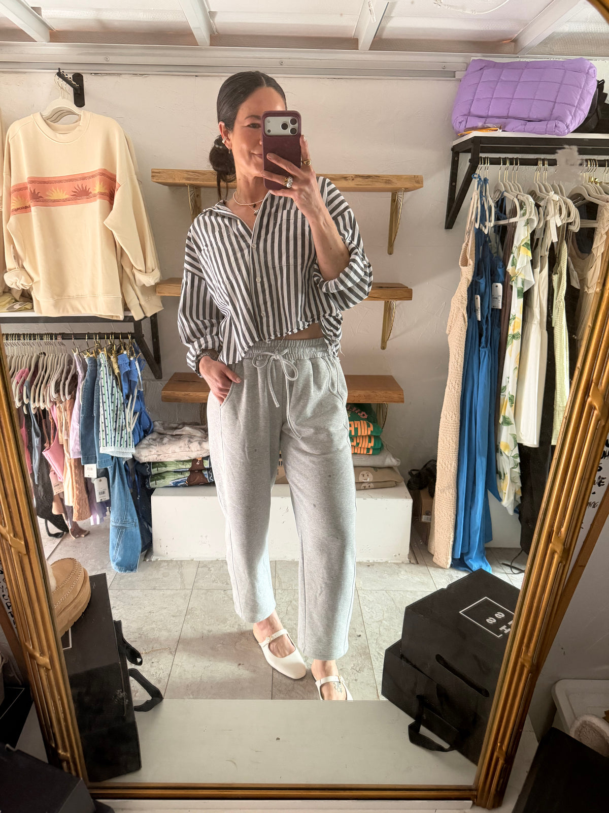 Heather Grey Barrel Sweatpants