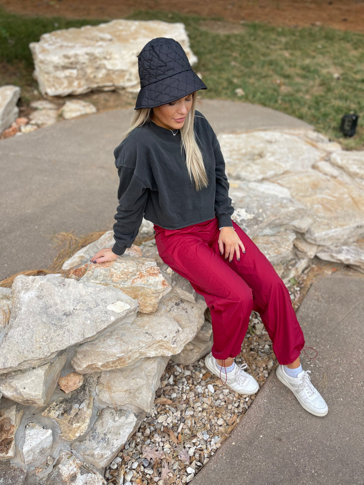 Charcoal Cropped Sweatshirt