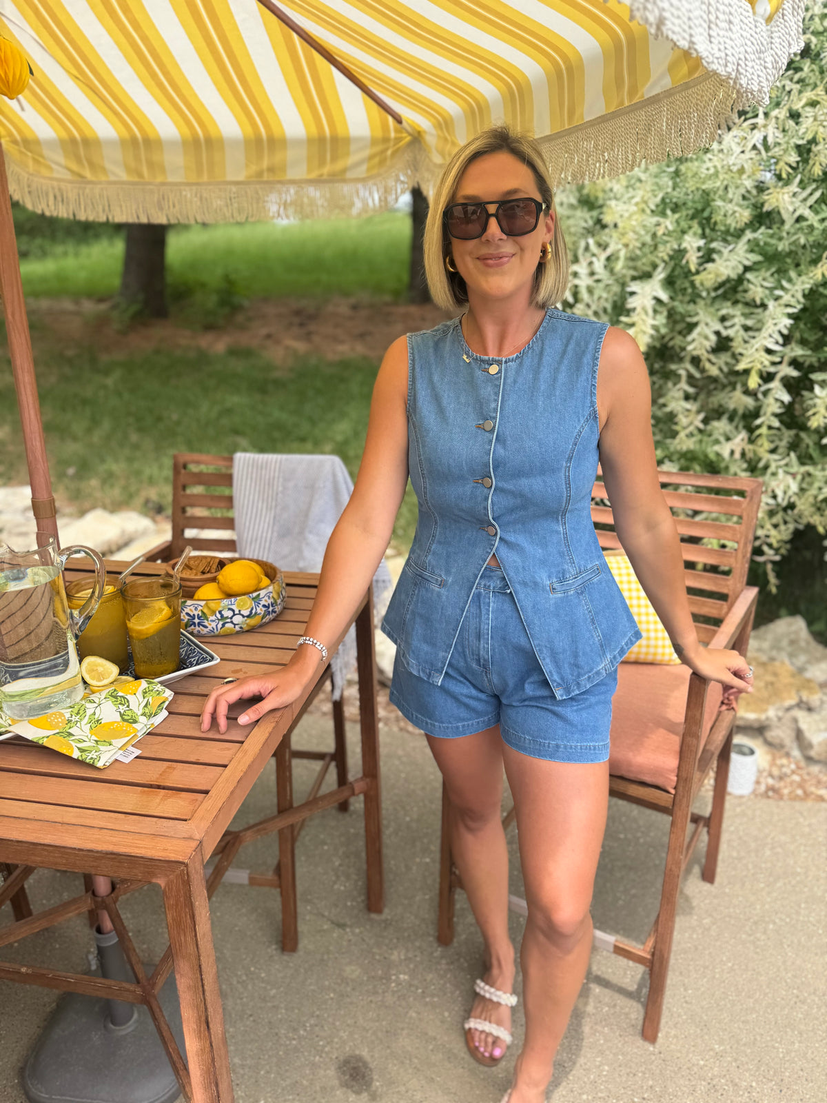 Denim Trouser Shorts