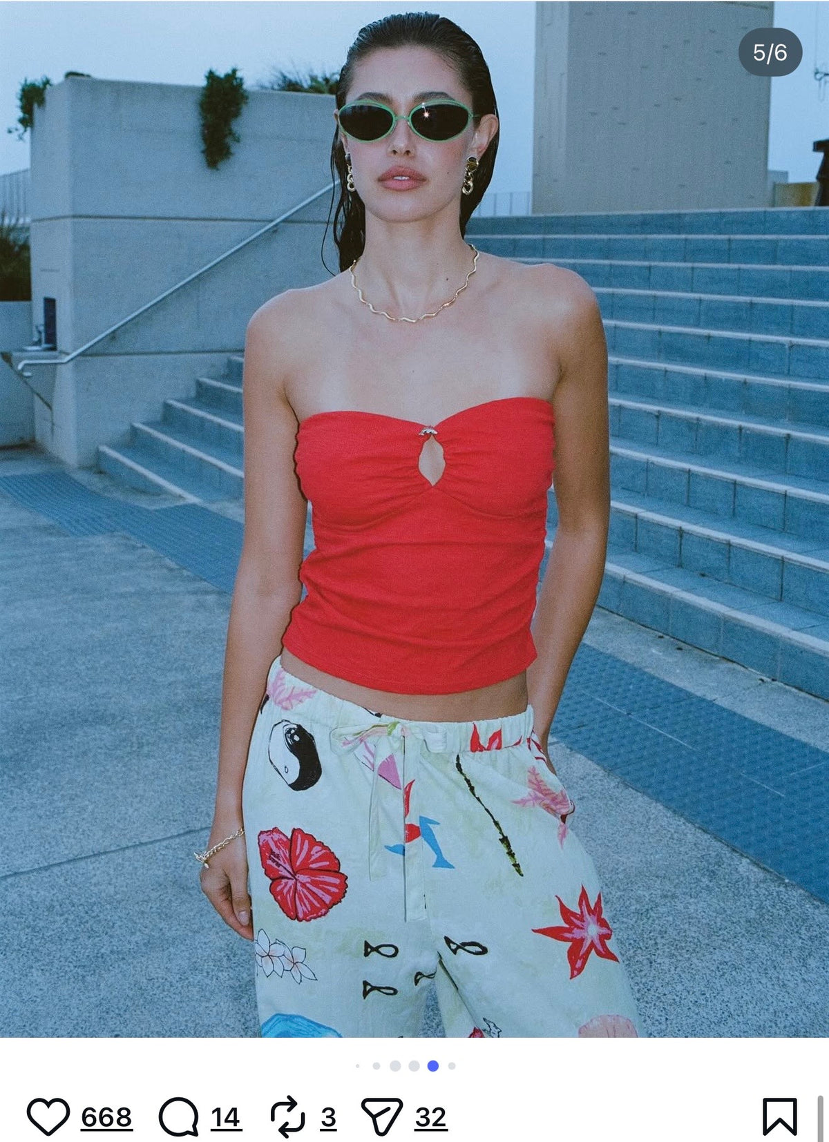 Lottie Hall Splasher Knit Tube Top