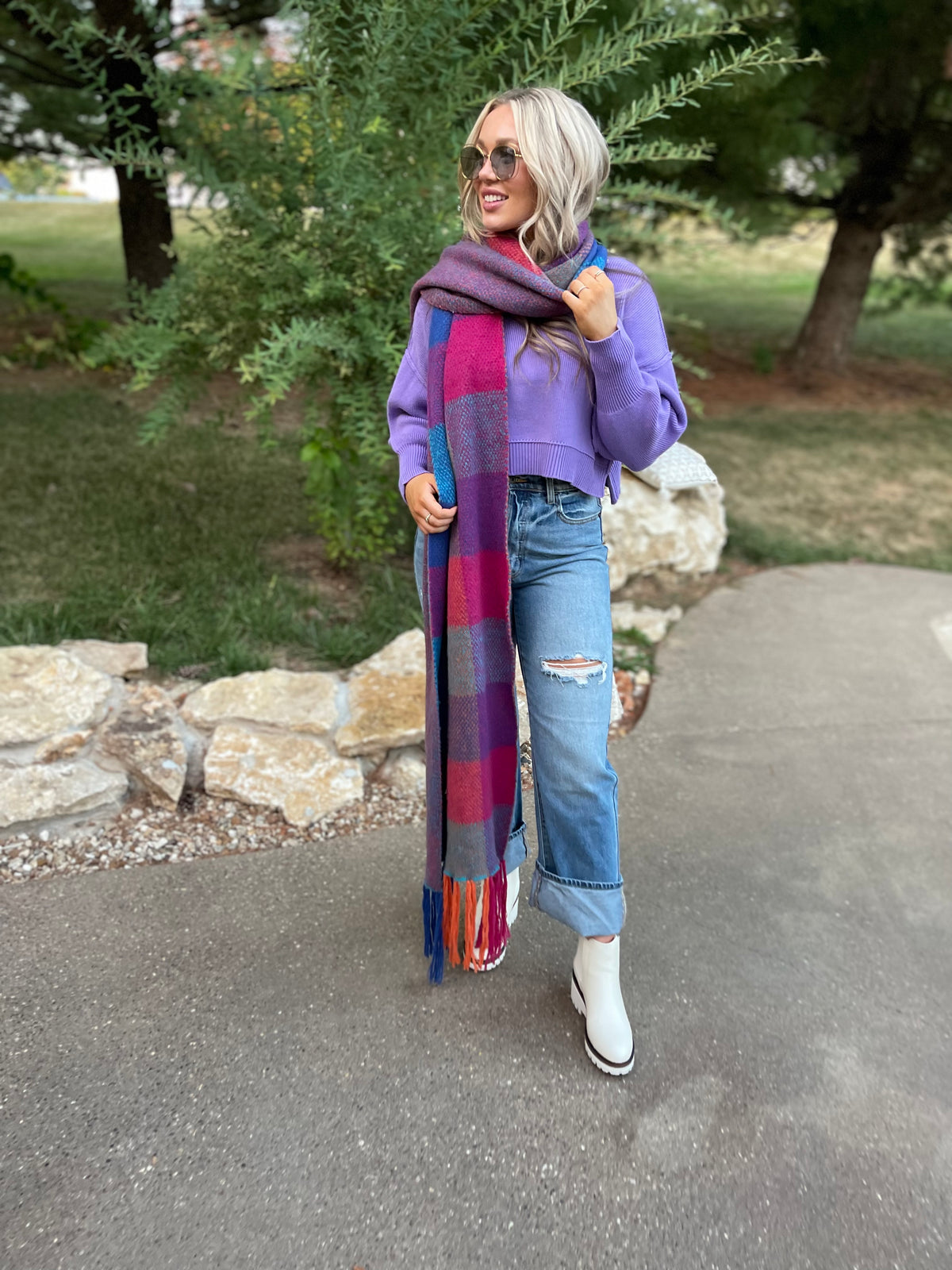 Multi-Colored Oversized Blanket Scarf