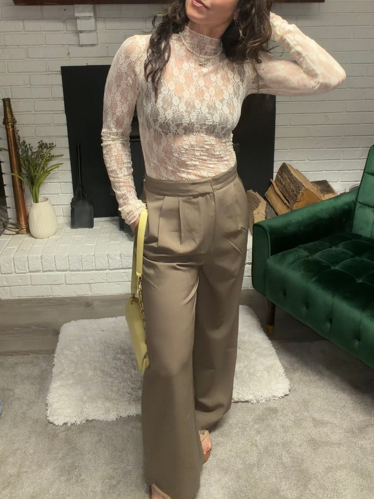 Light Brown Wide Leg Trouser