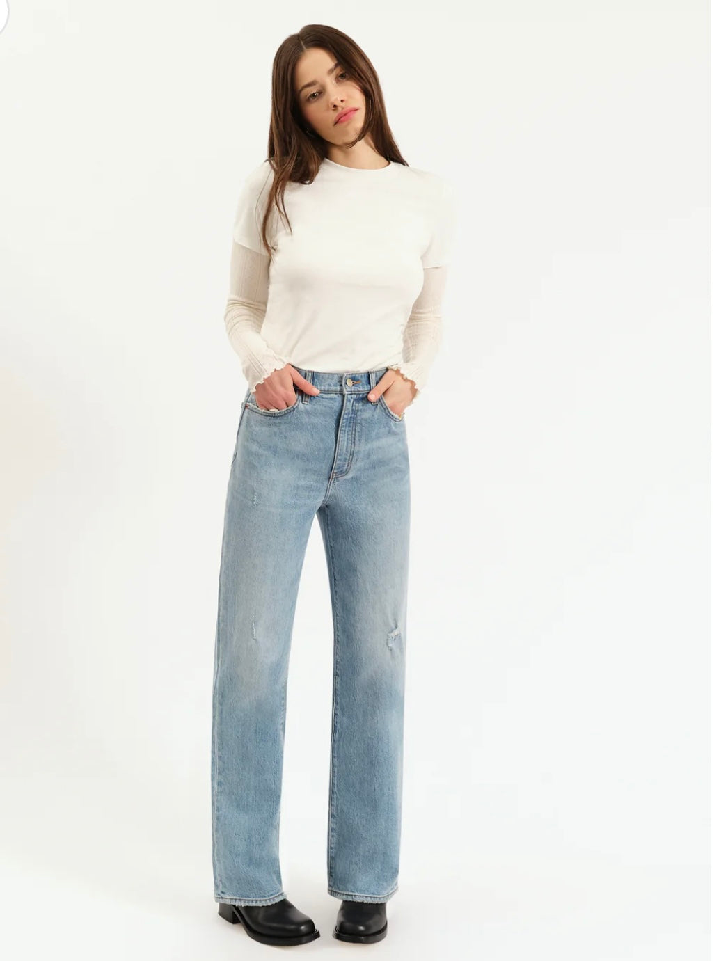 City Straight High Rise Straight Leg Jean