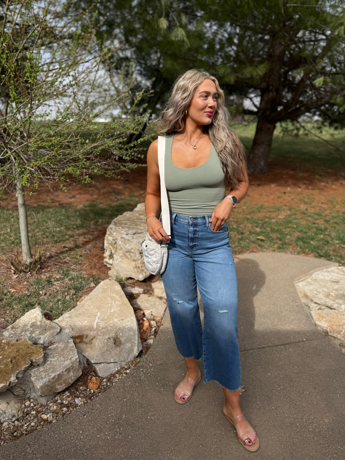 Green Tea Seamless Lined Tank Top