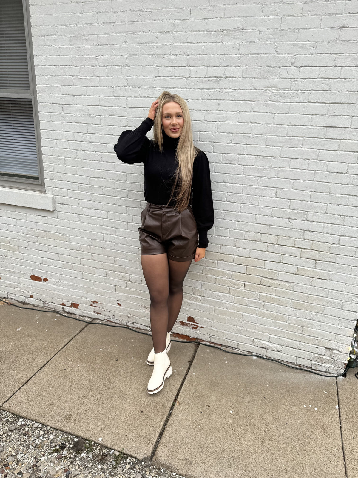 Chocolate Faux Leather Shorts