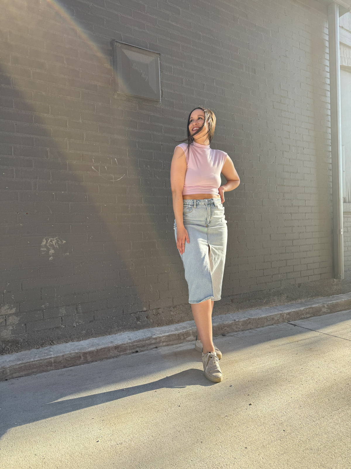 High Neck Sleeveless Lavender Top