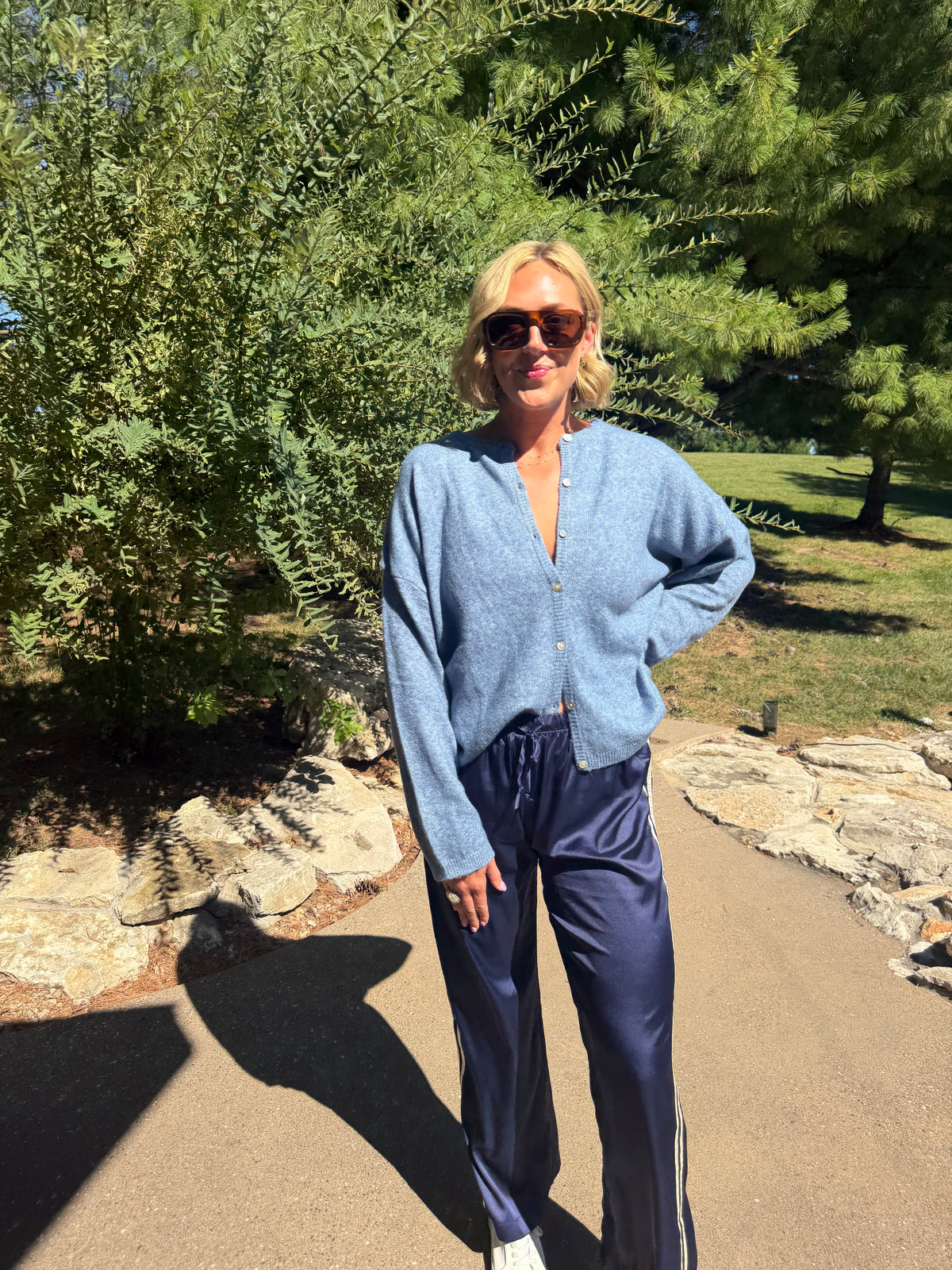 Dusty Blue Lightweight Cardigan