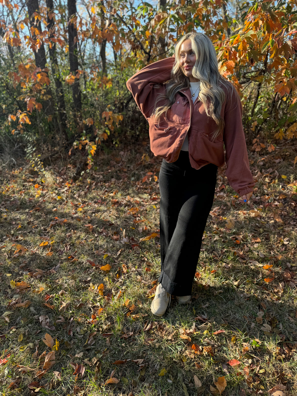 Brick Loose Fit Fleece Jacket