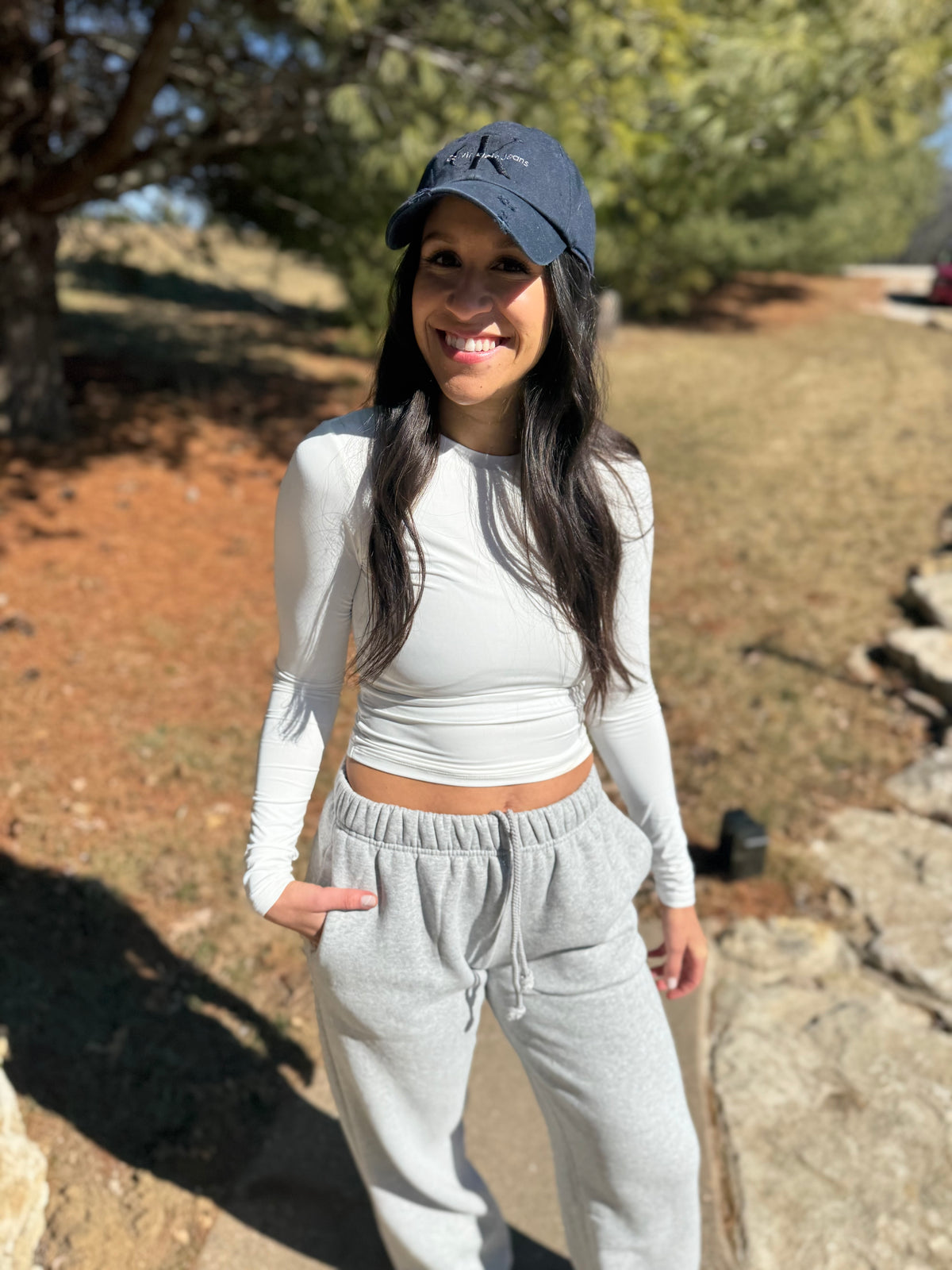 White Core Basic Long Sleeve Top