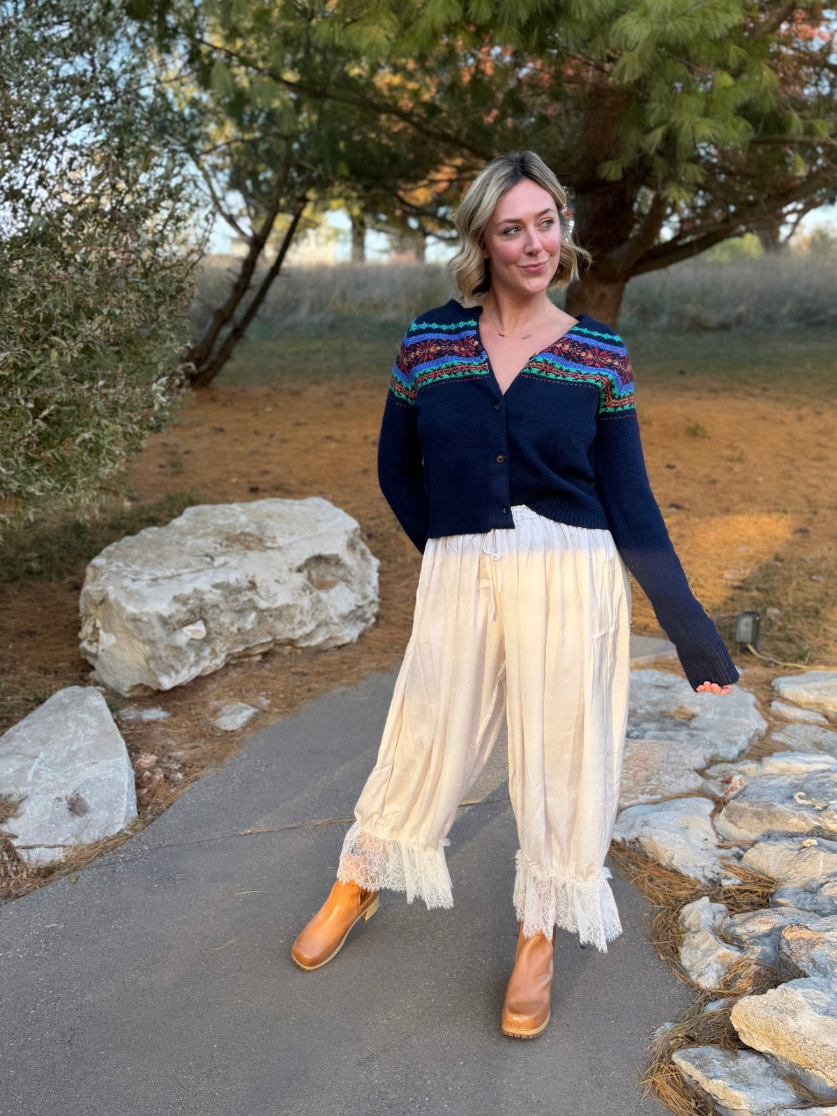 Navy Argyle Cardigan