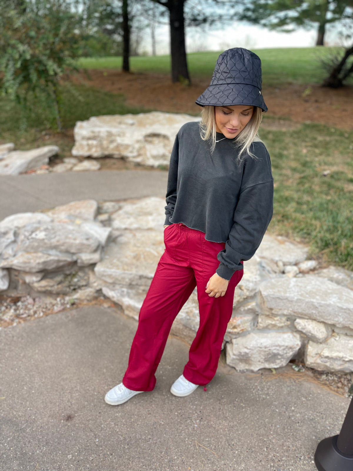 Charcoal Cropped Sweatshirt